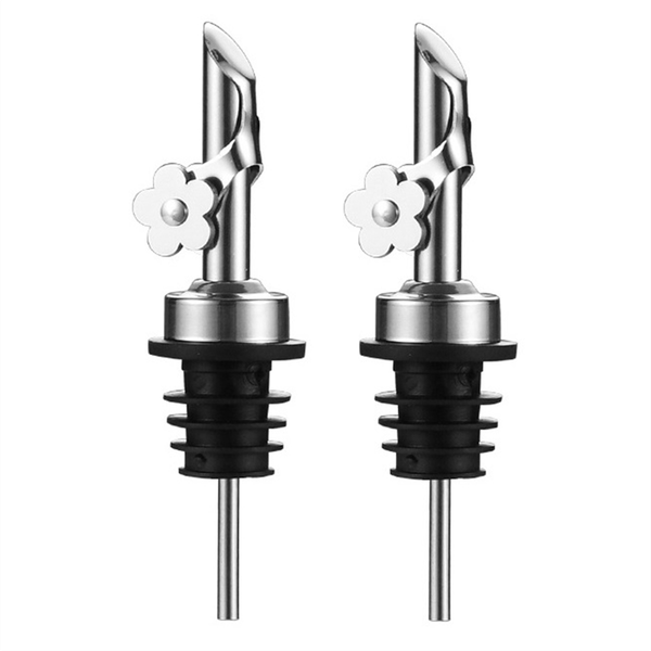 2 Pack Stainless Steel Oil Pour Spouts Bottle Pourers Silver