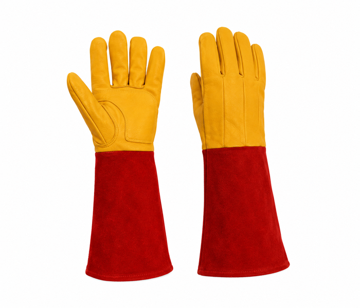 Premium Leather Animal Handling &amp; Reptile Safety Gloves