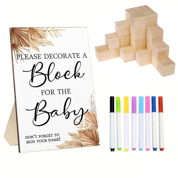 Baby Block Design Baby Shower Game - Set of 34