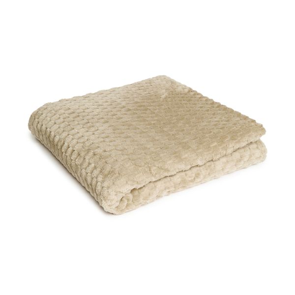 George &amp; Mason - Textured Fleece Blanket 200cm x 230cm - Beige