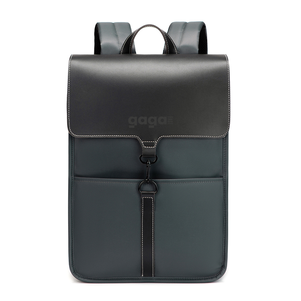 GagaFast 15.6 Laptop Business Backpack Anti-Theft Flap PU Leather Oxford