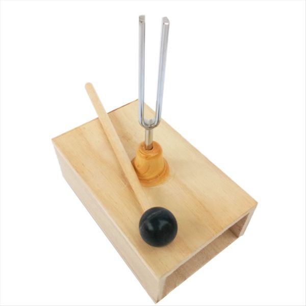 512Hz Tuning Fork with Wooden Resonator for Sound Compatible with Universal