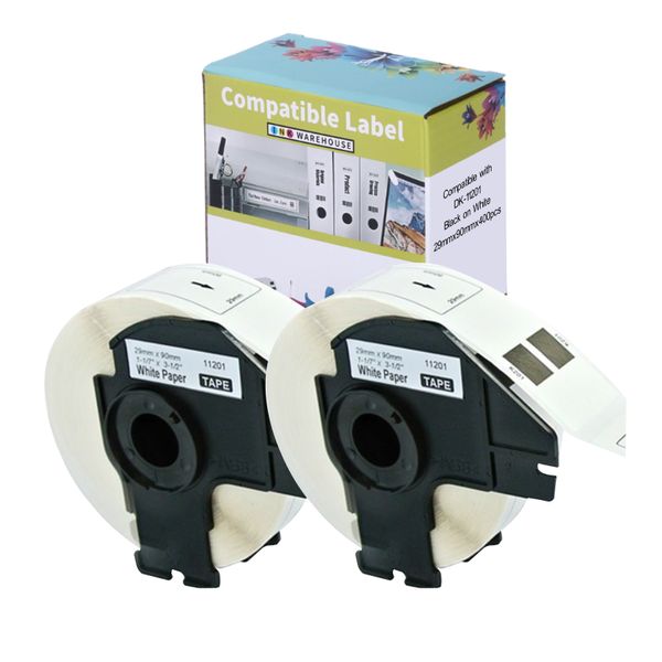 INKWAREHOUSE DK-11201 Address Thermal Labels 29mm×90mm X 2