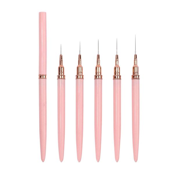 5-Piece Precision Nail Art Brush Set - Pink