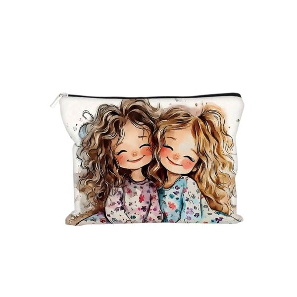 1 Piece Girl's Printed Pattern Makeup Bag