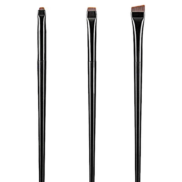 Ultra Thin - Makeup Brush Set - Black - 3 Piece