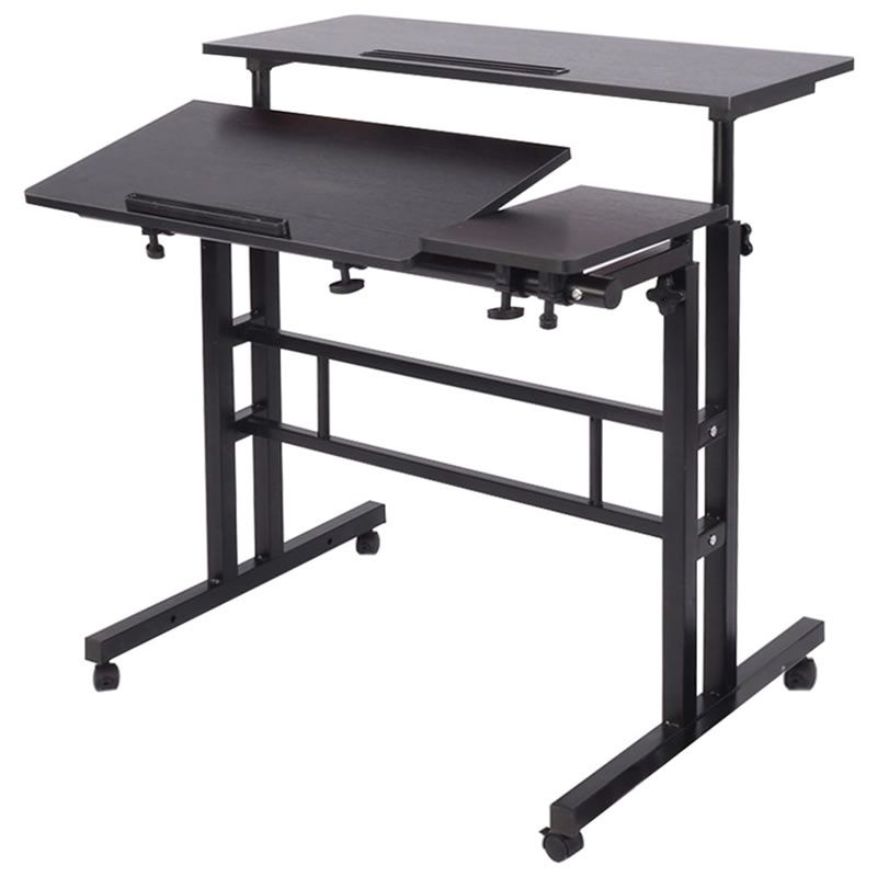 80cm Height Adjustable Rolling Laptop Portable Desk