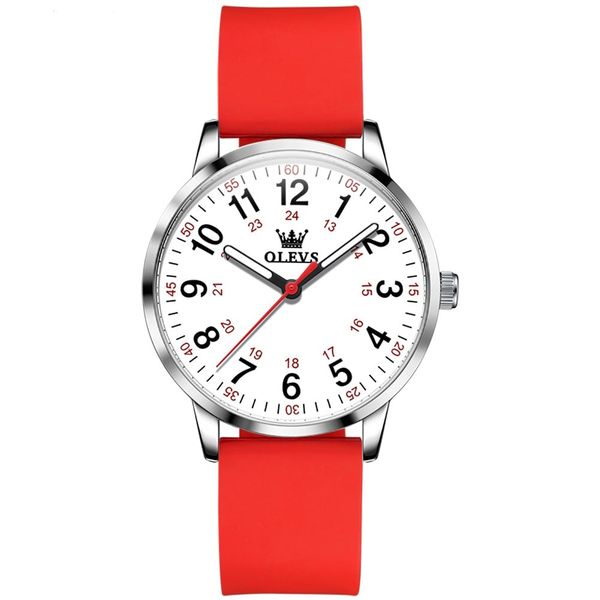 Olevs 9953 Easy Read Dial Silicone Watch For Nurses &amp; Medical Students