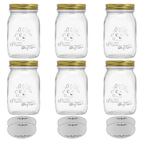 Home Kitchen Multifunctional Jam Storage Jar with Labels Set of 12 (350ml)