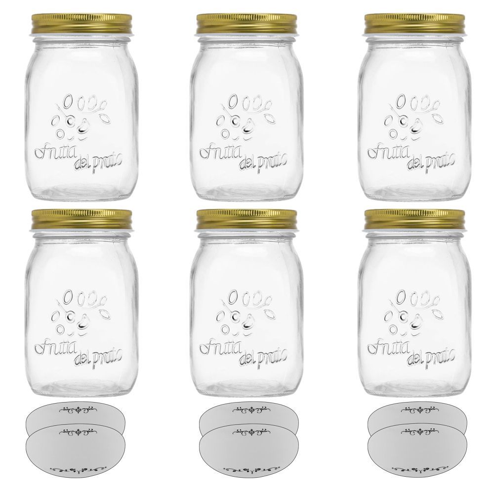 Home Kitchen Multifunctional Jam Storage Jar with Labels Set of 12 ...