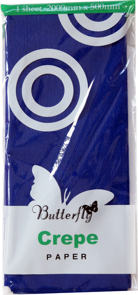 Butterfly Crepe Paper - 12 Sheets (2m X 500mm Each) Dark Blue