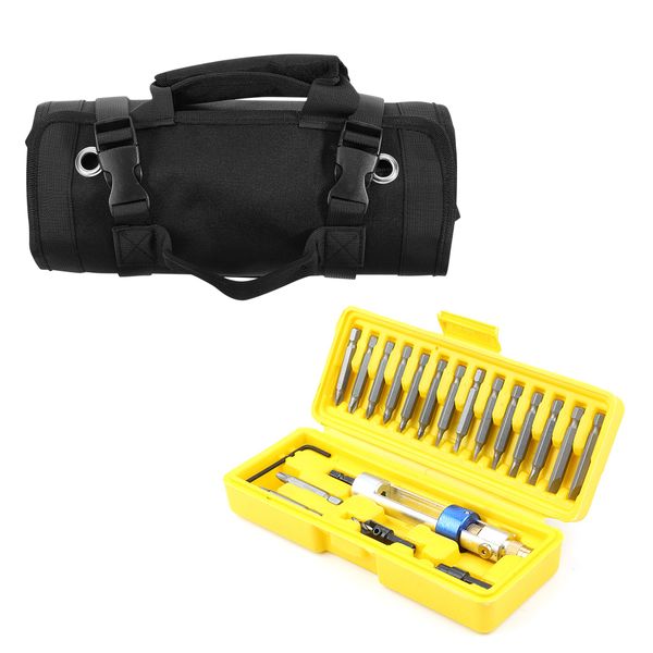 Portable Tool Bag for Electricians &amp; Carpenters with 20 Piece Screwdriver Set