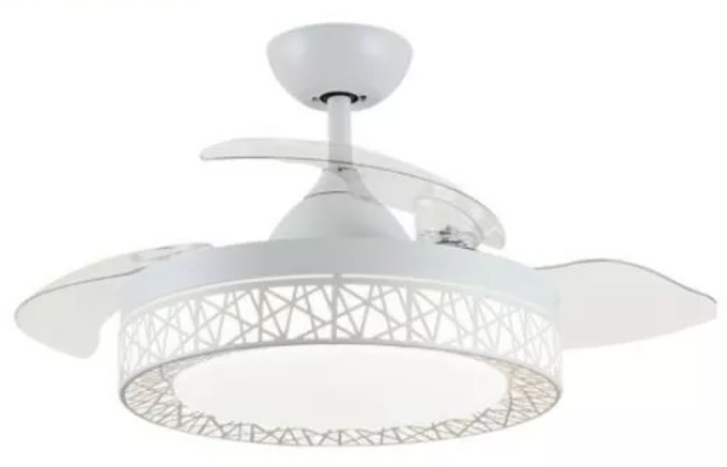 Retractable Ceiling Fan With Speaker And Remote