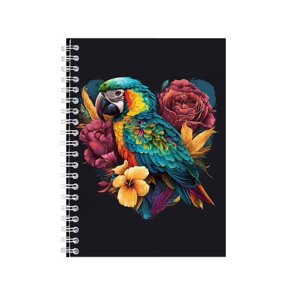 Parrot 2 Watercolor Heart Notebook Animal Gift Idea Notepad Pad 118