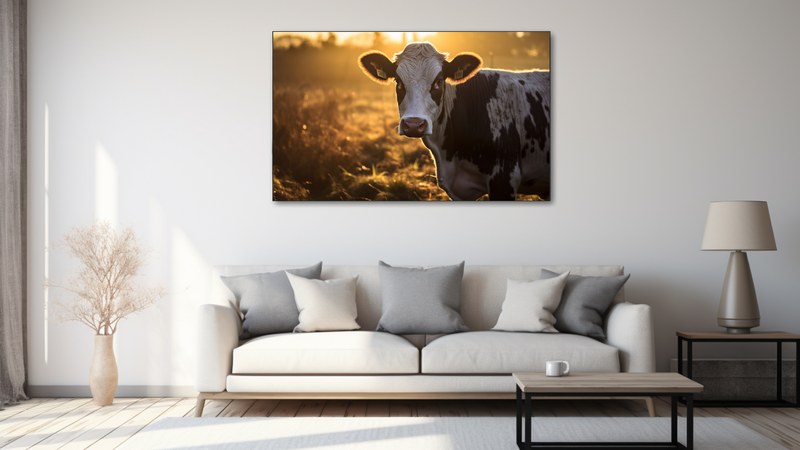 Canvas Wall Art - Cow Sunrise Abstract - MT0260