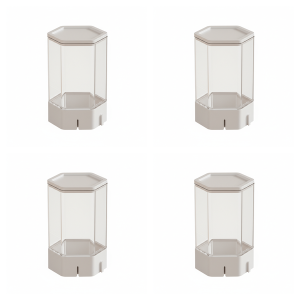 4 Pack - Dustproof Figure Display Storage Box - White