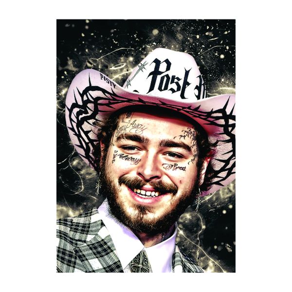 Post Malone White Neon Lights-A1 Poster
