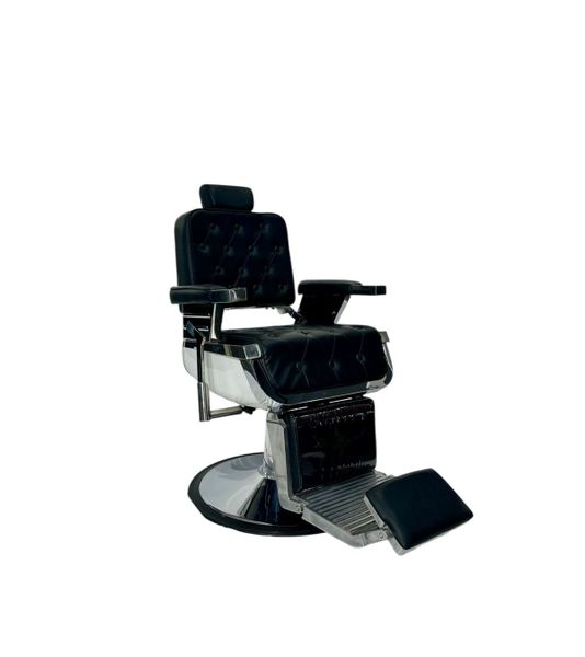 Black-Silver Faux Leather Recliner