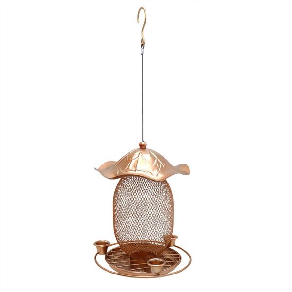 Hanging Lotus Leaf Bird Feeder Outdoor Courtyard Metal Water Feeder
