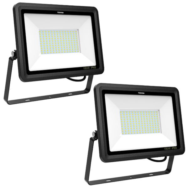 Toshiba Floodlight Outdoor IP65 100W Cool Daylight 6500K - 2 Pack