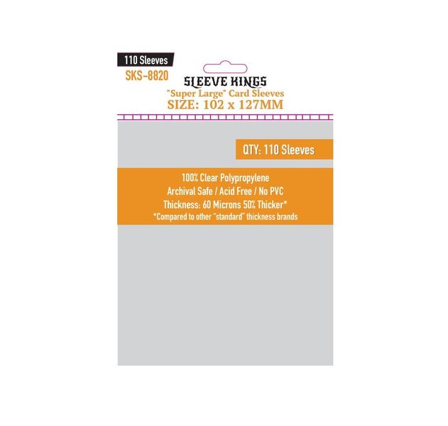 Sleeve Kings Super Large Sleeves (Size 102 x 127 mm) - 110 Pack