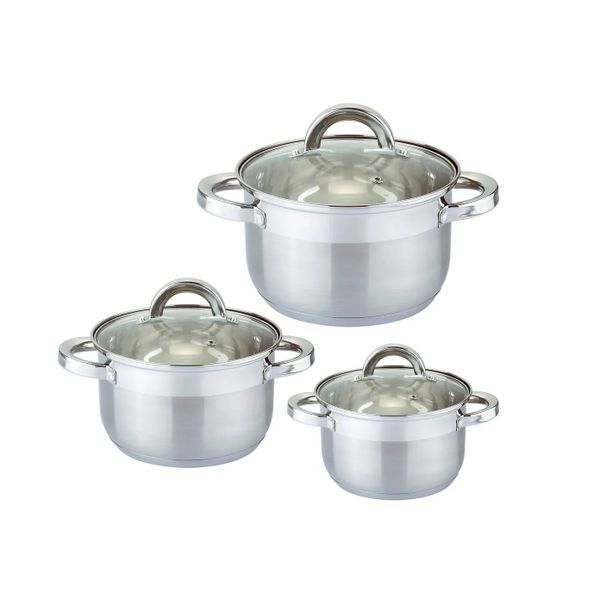6-Piece Stainless Steel Cookware Cooking Pot Set