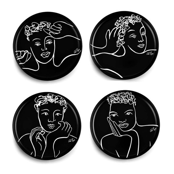 Carrol Boyes Dinner Plate Set of 4 - Sketchbook Black