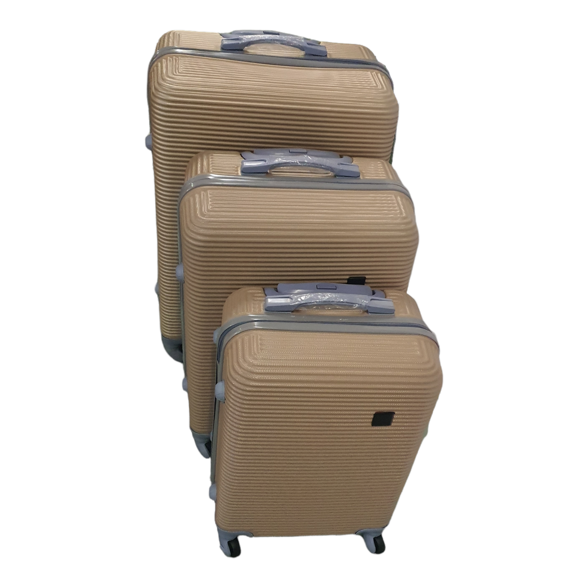 Acesa - Quality 3 Piece Hard Outer Shell Travel Luggage Suitcase Set-Beige
