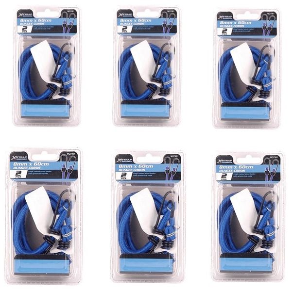 X-Strap Standard 60cmx8mm Round Bungee Cords 2packs x 6
