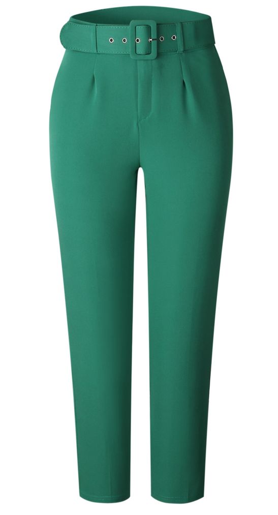 Womens High Waist Pants With Waist Belt Elegant Office Fashion Green Shop Today Get It 