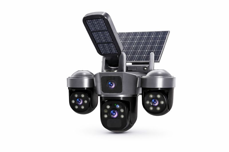 Solar Powered PTZ Outdoor 4G Camera with Built-In Battery, 360 Rotation