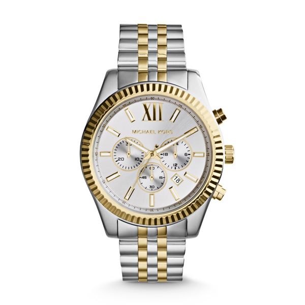 Michael Kors Lexington Mens Silver Stainless Steel Watch - MK8344