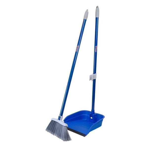 Plastic Long Handle Broom and Dustpan