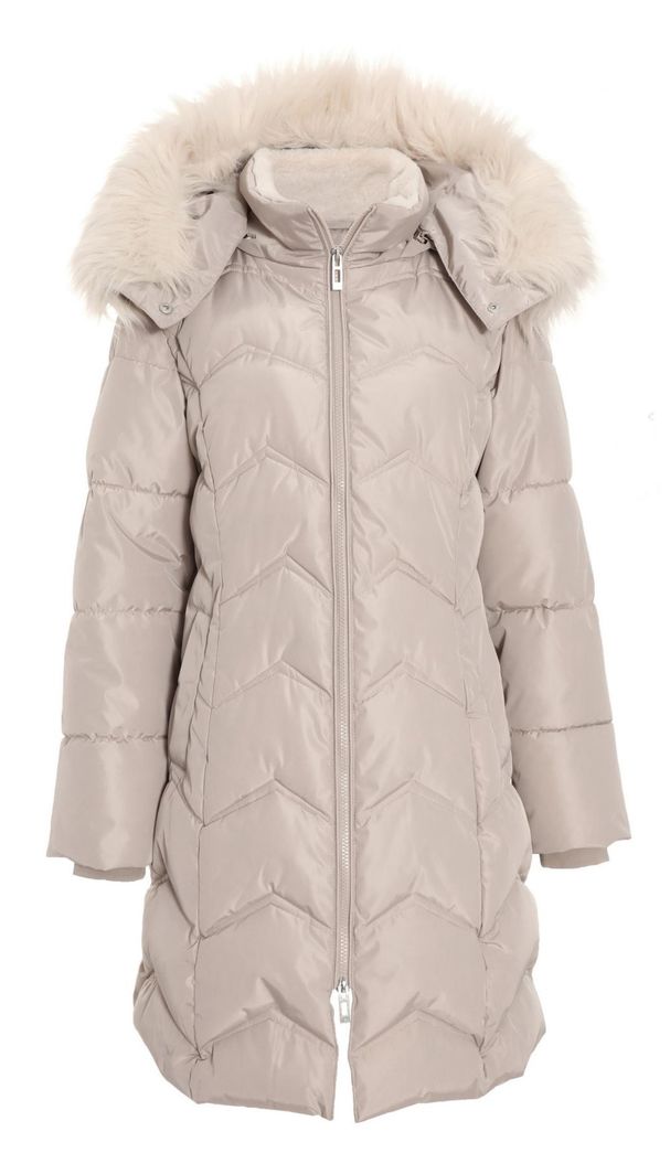 Quiz Ladies - Stone Padded Faux Fur Hood Parka Coat | Shop Today. Get ...