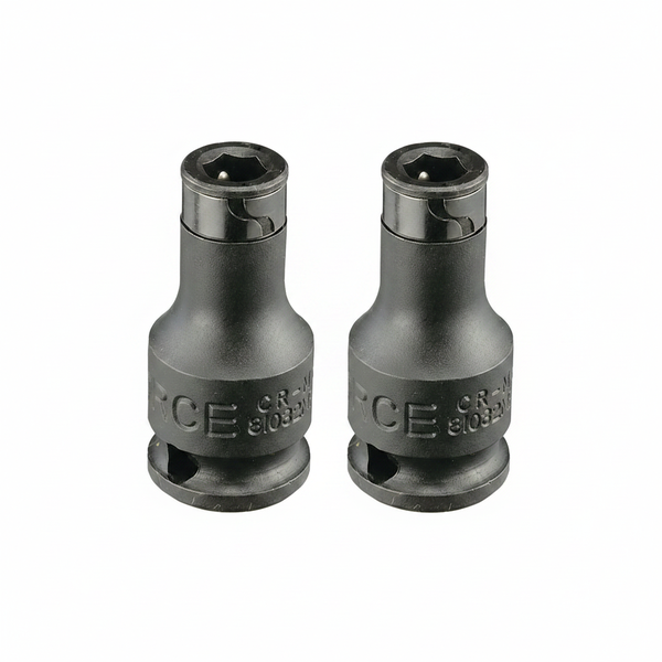 Force 1/2 Inch Drive to 5/16 Inch Hex Bit Holder for Impact Tools - 2 Pack