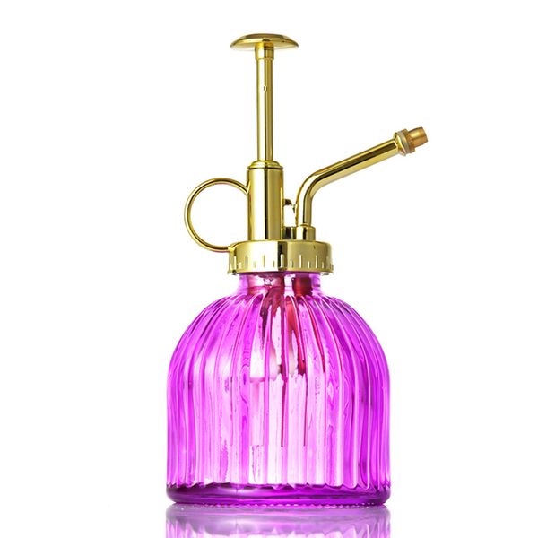 Purple Striped Glass Spray Bottle