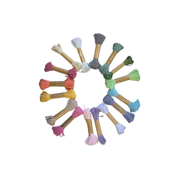 Large Colourful Bakers Twine 10m Rolls - 16 Pack with Kraft Storage Box