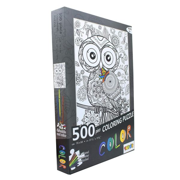Owl 500 Piece Coloring Jigsaw Puzzle