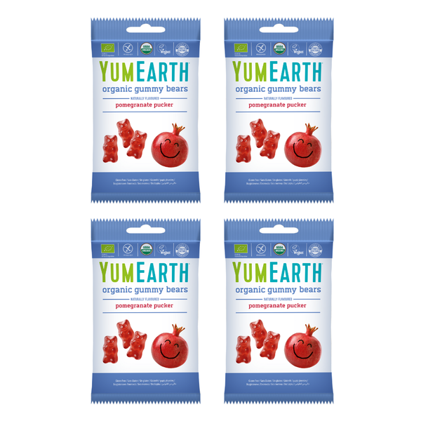 YumEarth Organic Gummy Bears 50g - Pomegranate Pucker - Pack of 4