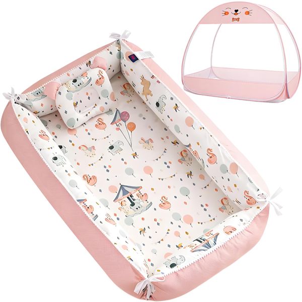 Baby Bassinet Co-Sleeping for Newborn Lounger with Mosquito Net for Bed