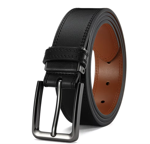 IPSTYLE Men Belts High Quality Genuine Leather LONG Large Pin Buckle Metal