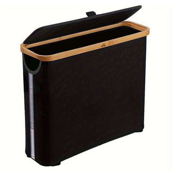 ALANES Large Capacity Bamboo Toilet Paper Storage Basket With Lid