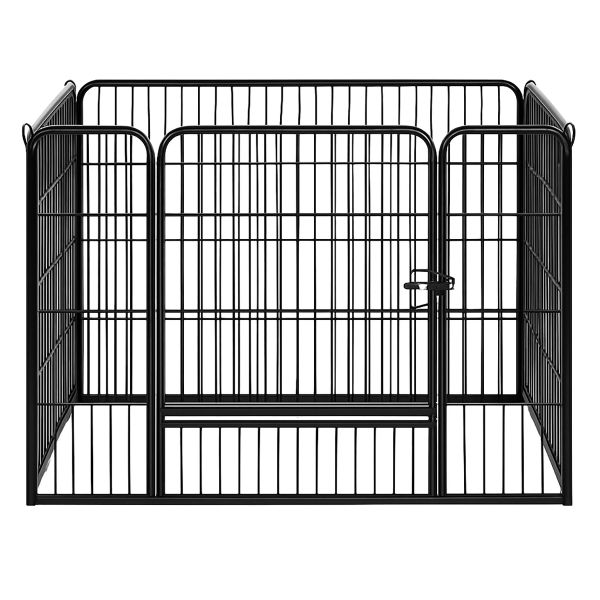 Portable Steel Pet Playpen, Foldable Black Panels