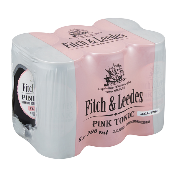 Fitch &amp; Leedes Pink Tonic Sugar Free - 6 x 200ml