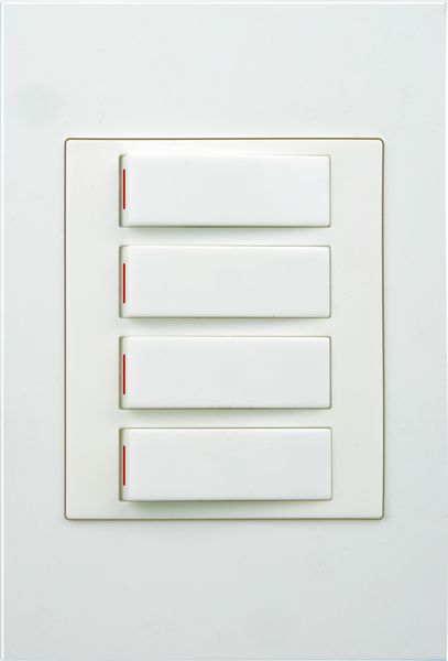 DENA, 4 Lever 1 Way 4x2 Light Switch