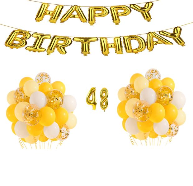 Yellow and Gold Balloon Set 48 years