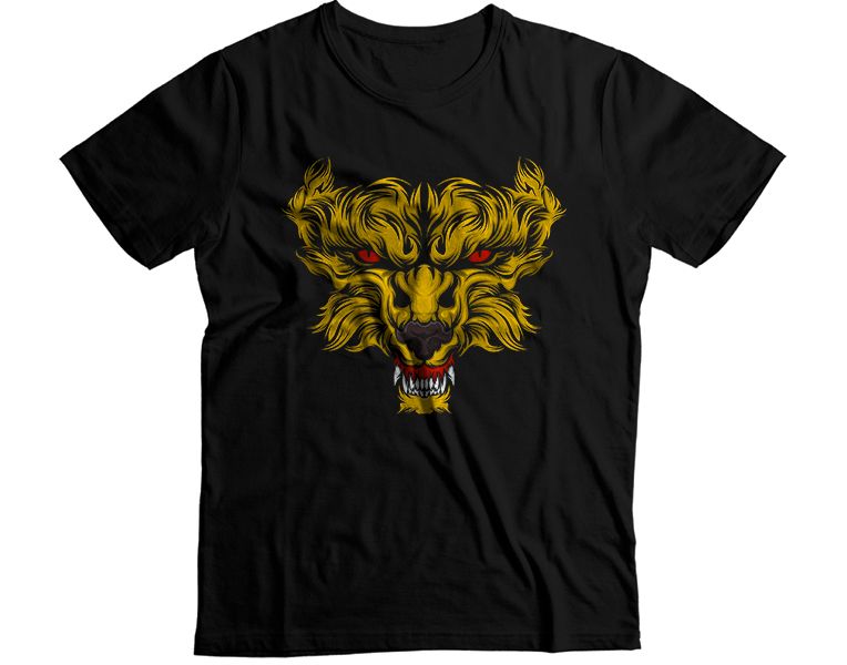Yellow Red Dragon Head T-Shirt