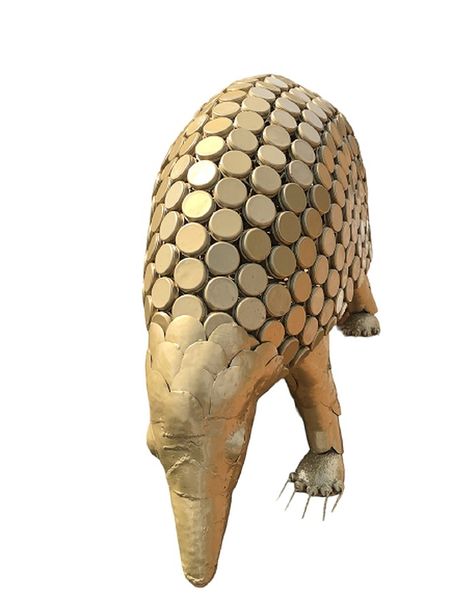 Exemplary Designs Gold Steel Floor Mount Pangolin 270cm x85cm x 50cm