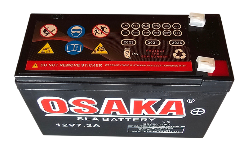 OSAKA 12V 7.2AH Rechargeable Backup Battery
