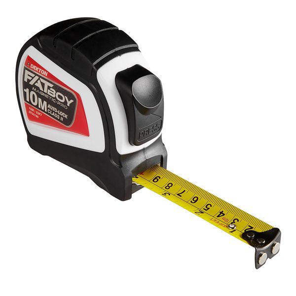 Dekton Fatboy Magnetic Tape Measure Autolock 10m X 25mm
